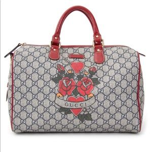 ✨AUTHENTIC✨ Grey/Red Gucci Boston bag
